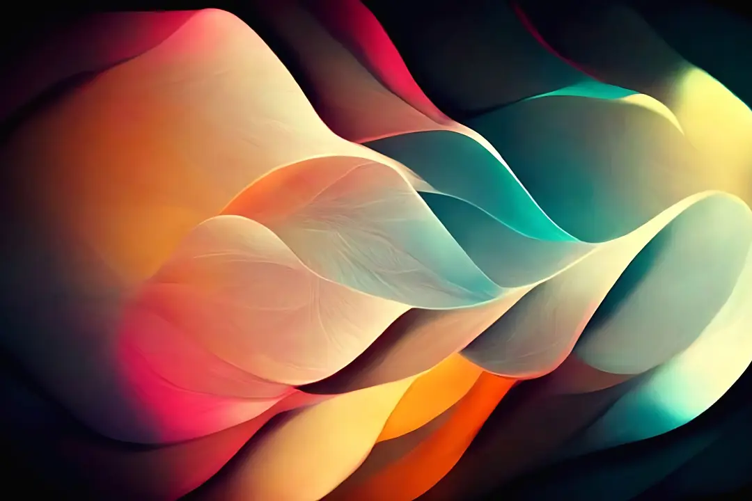 Sculptural waves of vivid colour